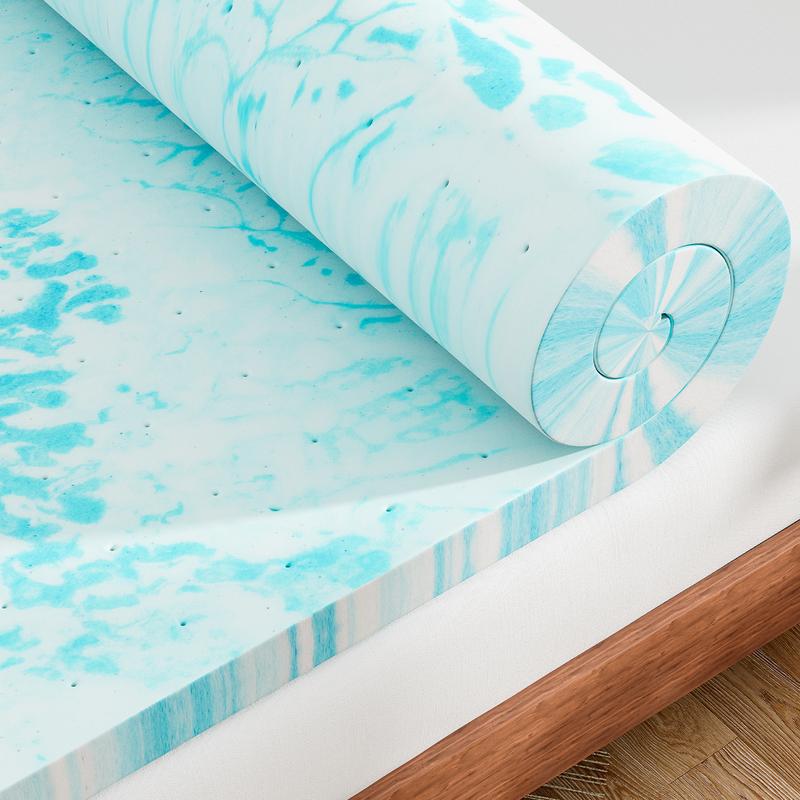 Ventilated Memory Foam Cooling Mattress Topper Pad CertiPUR-US Certified