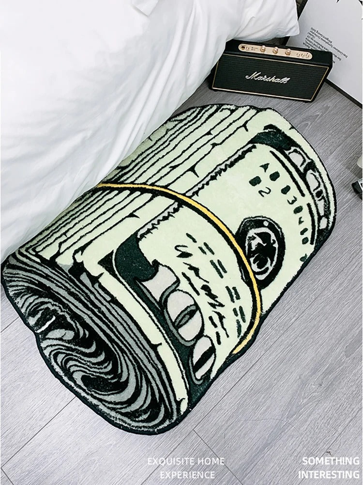 Y2K USD Money Roll Bankroll Tufted Rug