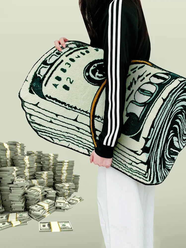 Y2K USD Money Roll Bankroll Tufted Rug