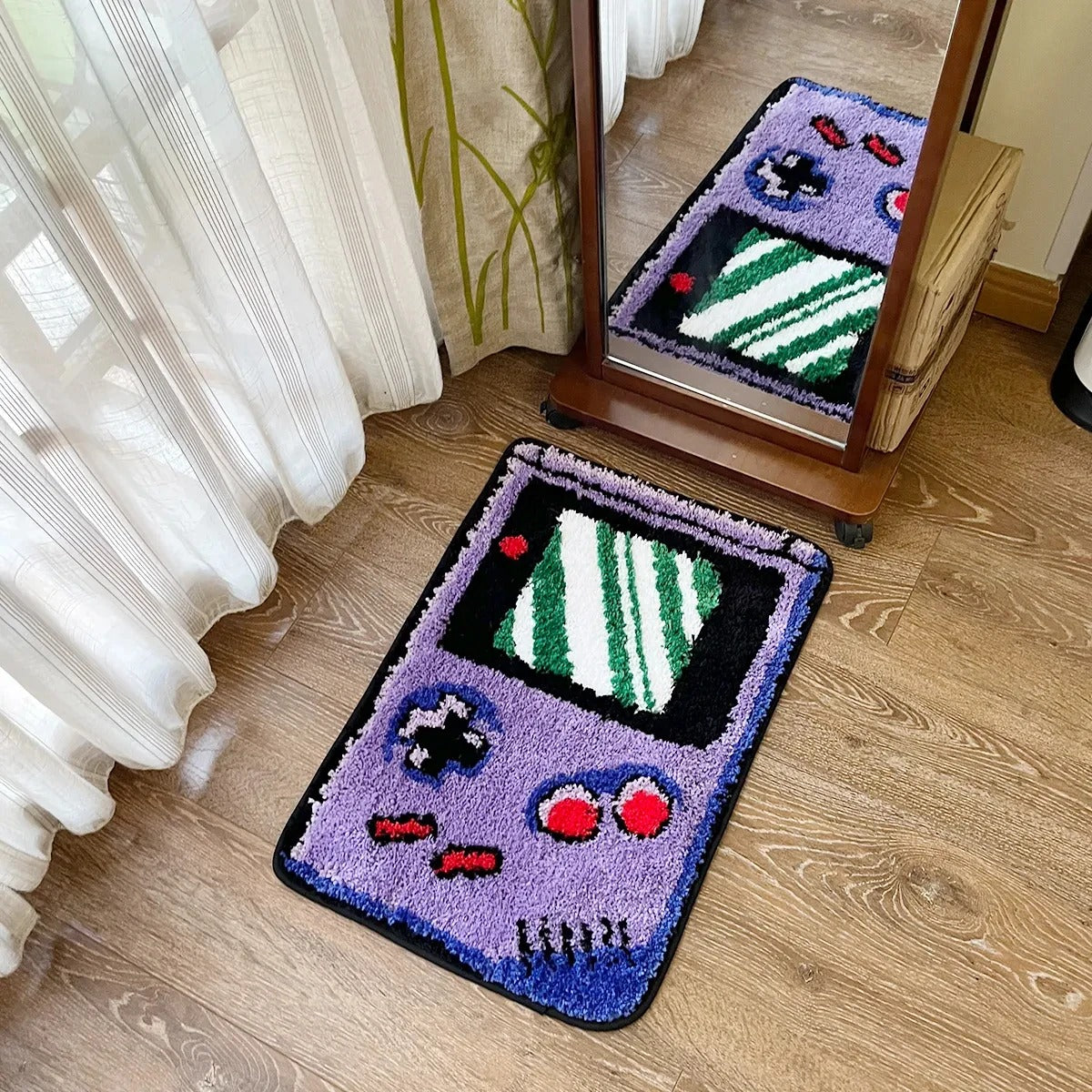 90's Retro Purple Gameboy Color Tufted Rug