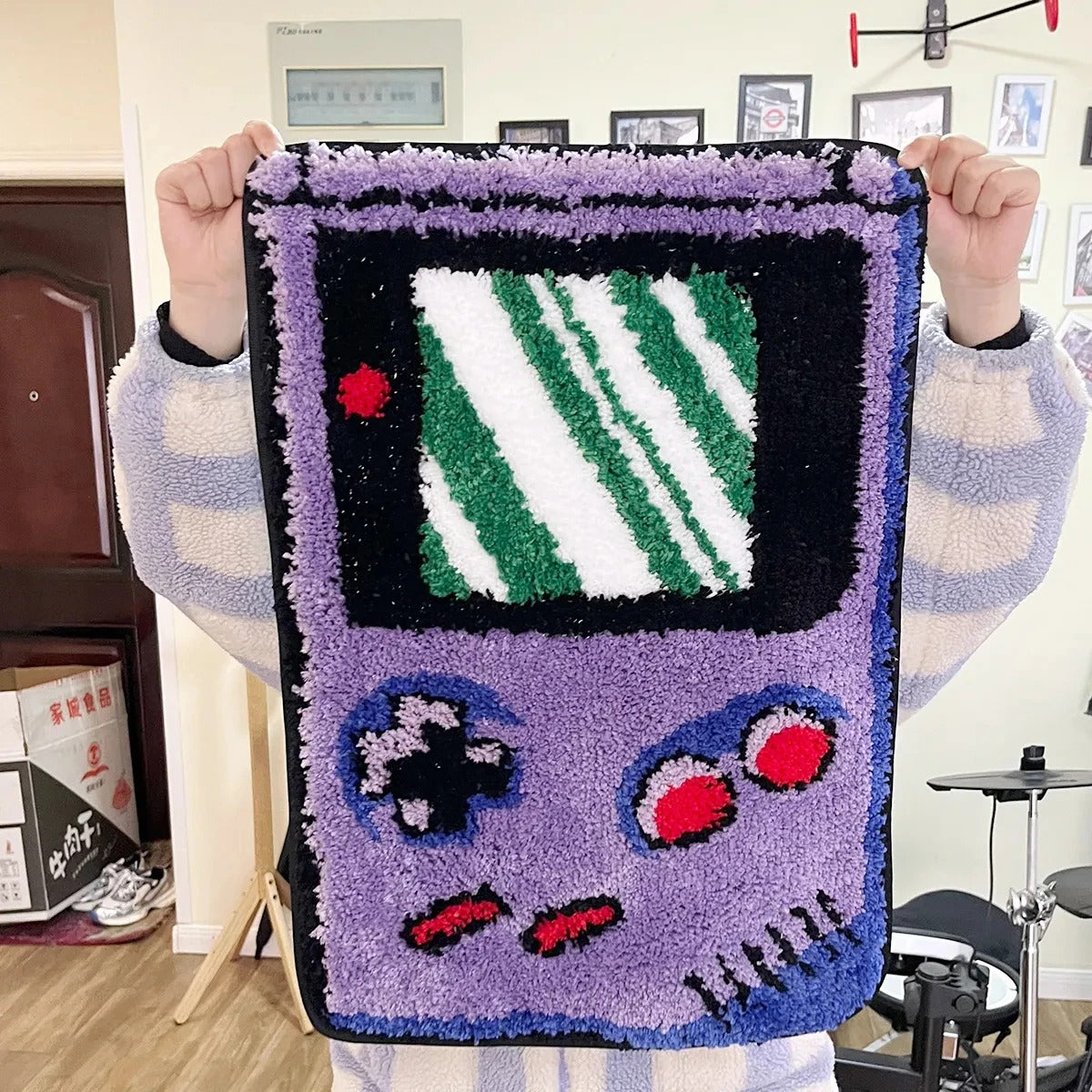 90's Retro Purple Gameboy Color Tufted Rug