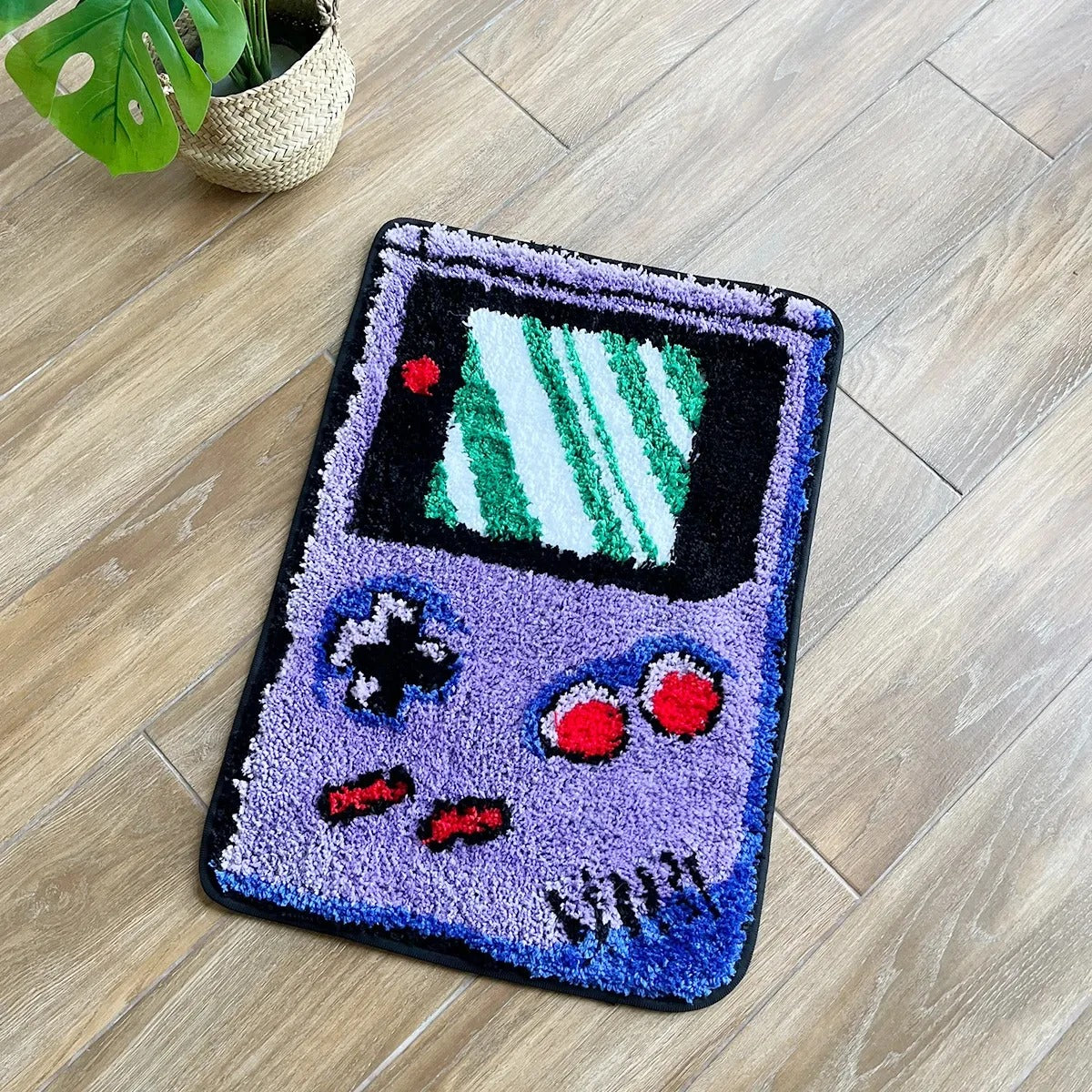 90's Retro Purple Gameboy Color Tufted Rug