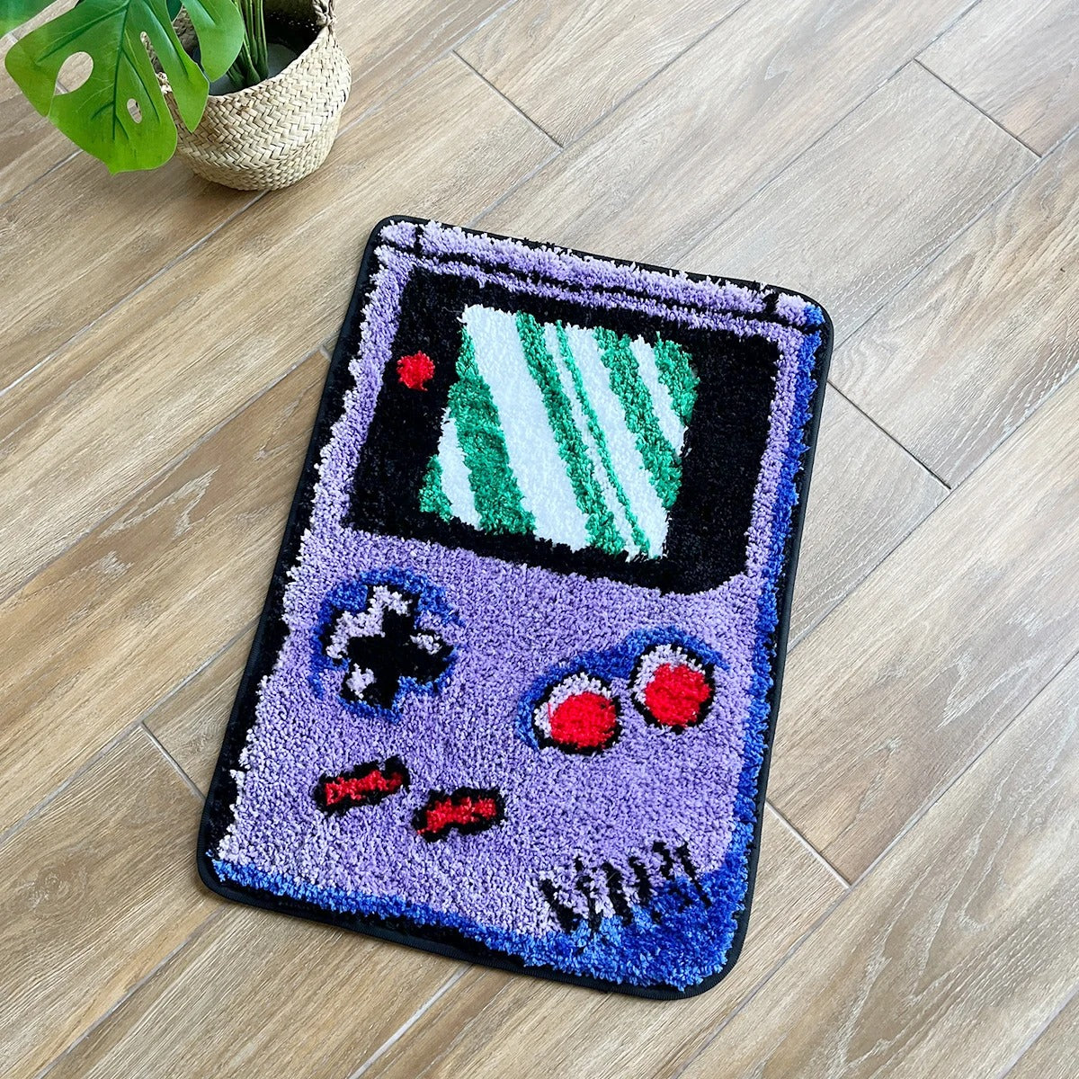 90's Retro Purple Gameboy Color Tufted Rug