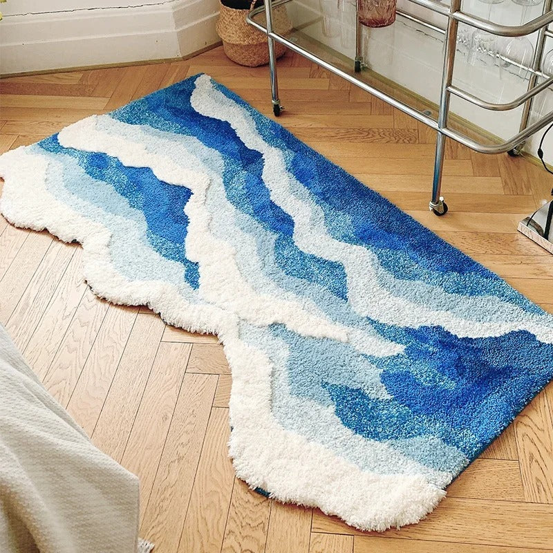 Aesthetic Ocean Wave Water Tufted Rug