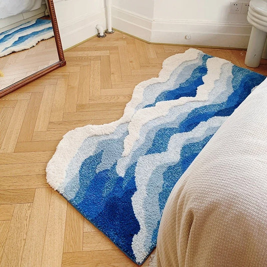 Aesthetic Ocean Wave Water Tufted Rug