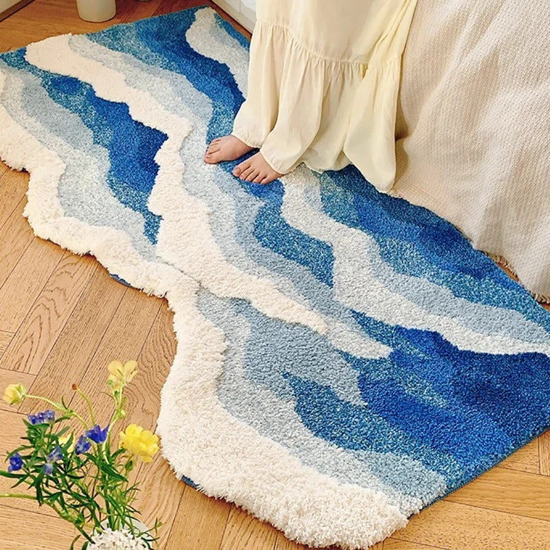 Aesthetic Ocean Wave Water Tufted Rug