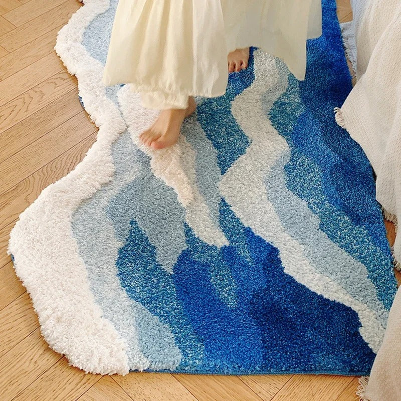 Aesthetic Ocean Wave Water Tufted Rug