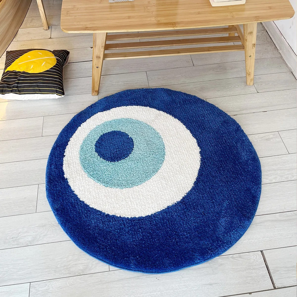 Blue Evil Eye Supernatural Nazar Amulet Tufted Rug