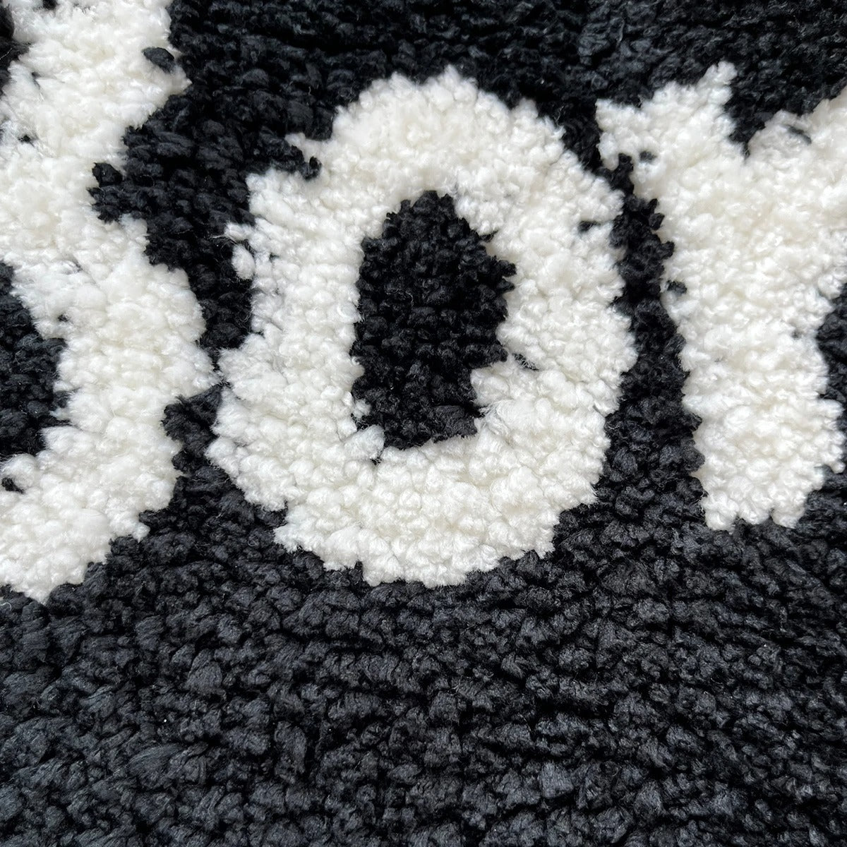 Bonjour Chat Bubble Black White Tufted Rug