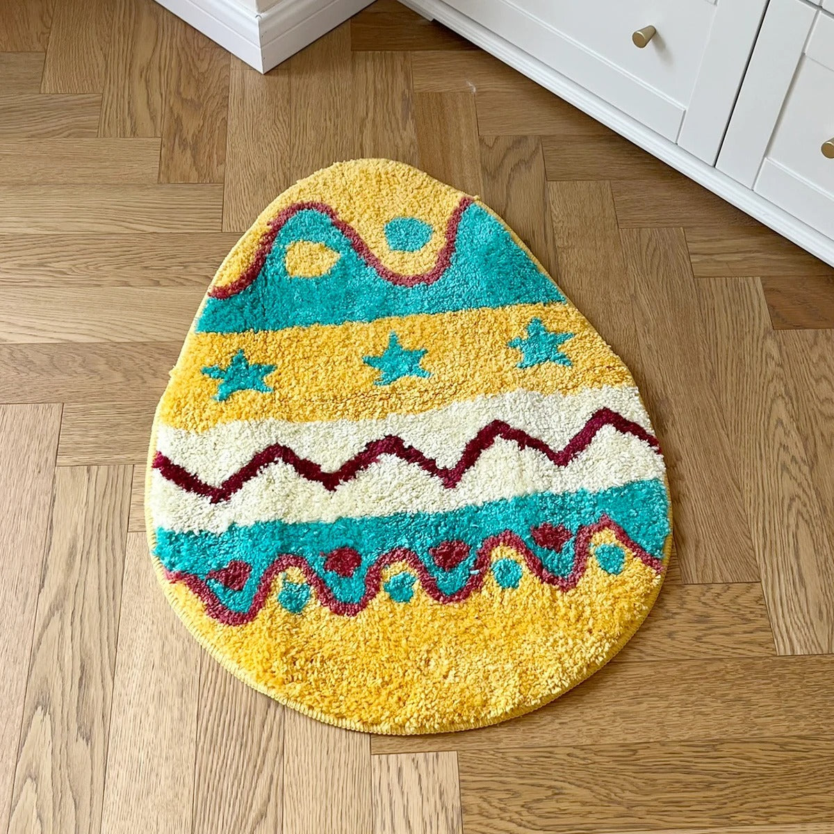 Colorful Pattern Easter Egg Tufted Rug