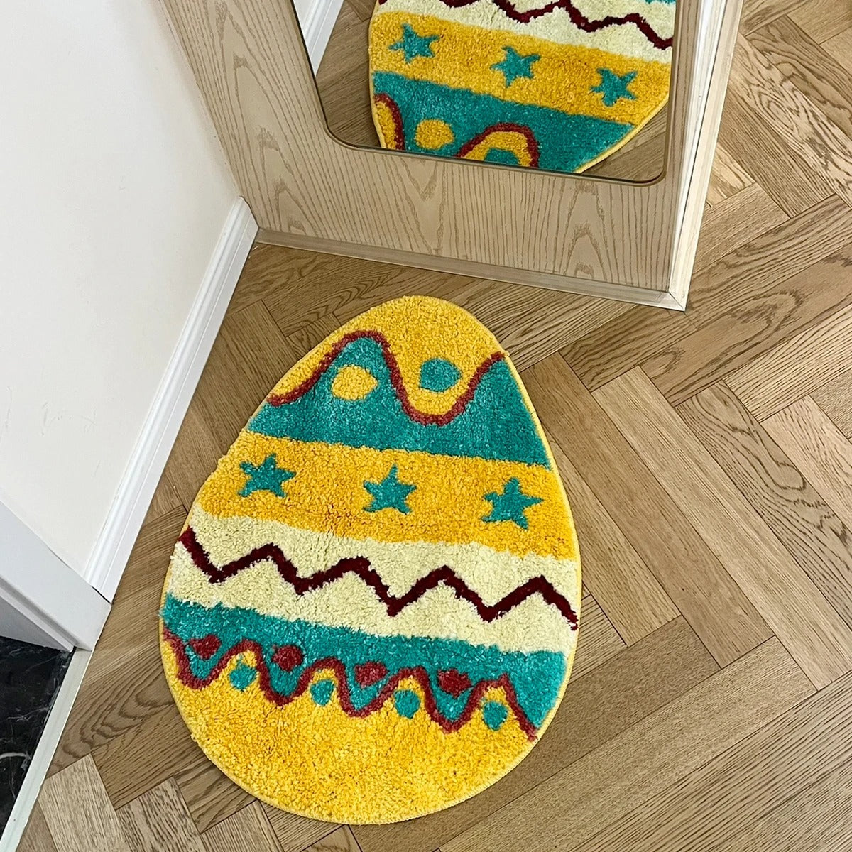 Colorful Pattern Easter Egg Tufted Rug