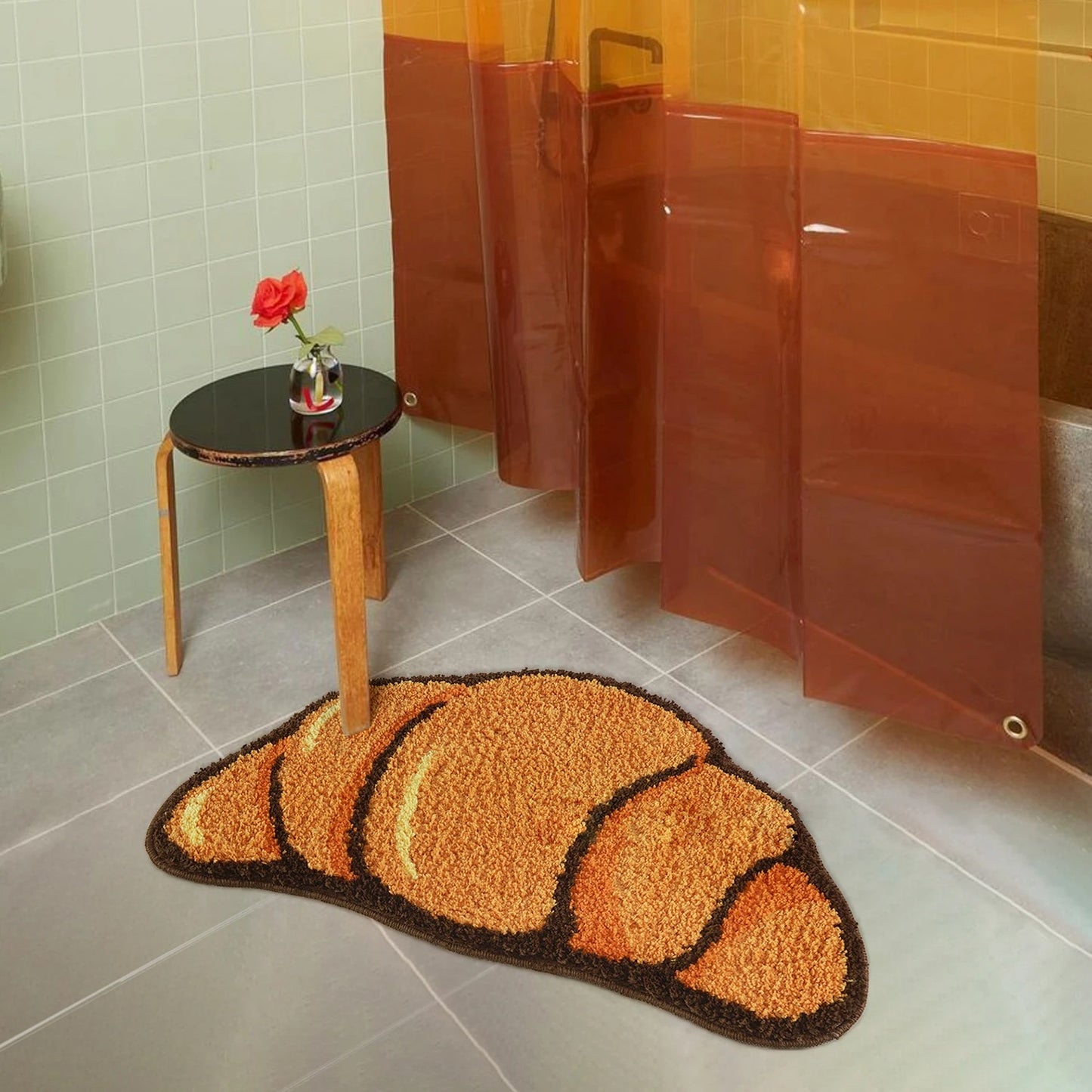 Croissant Bread Pastry Tufted Rug