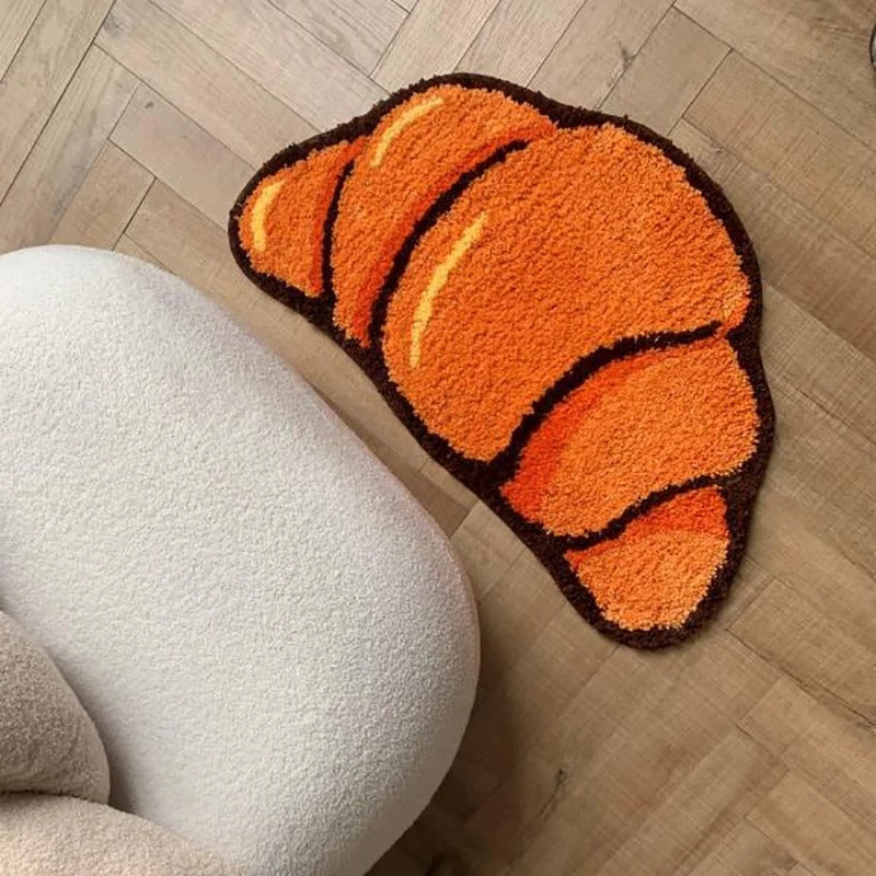 Croissant Bread Pastry Tufted Rug