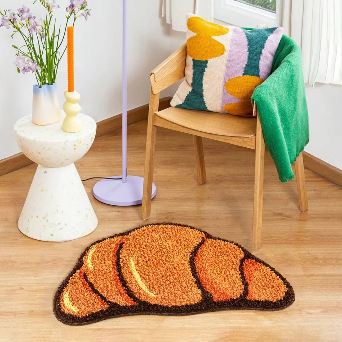 Croissant Bread Pastry Tufted Rug