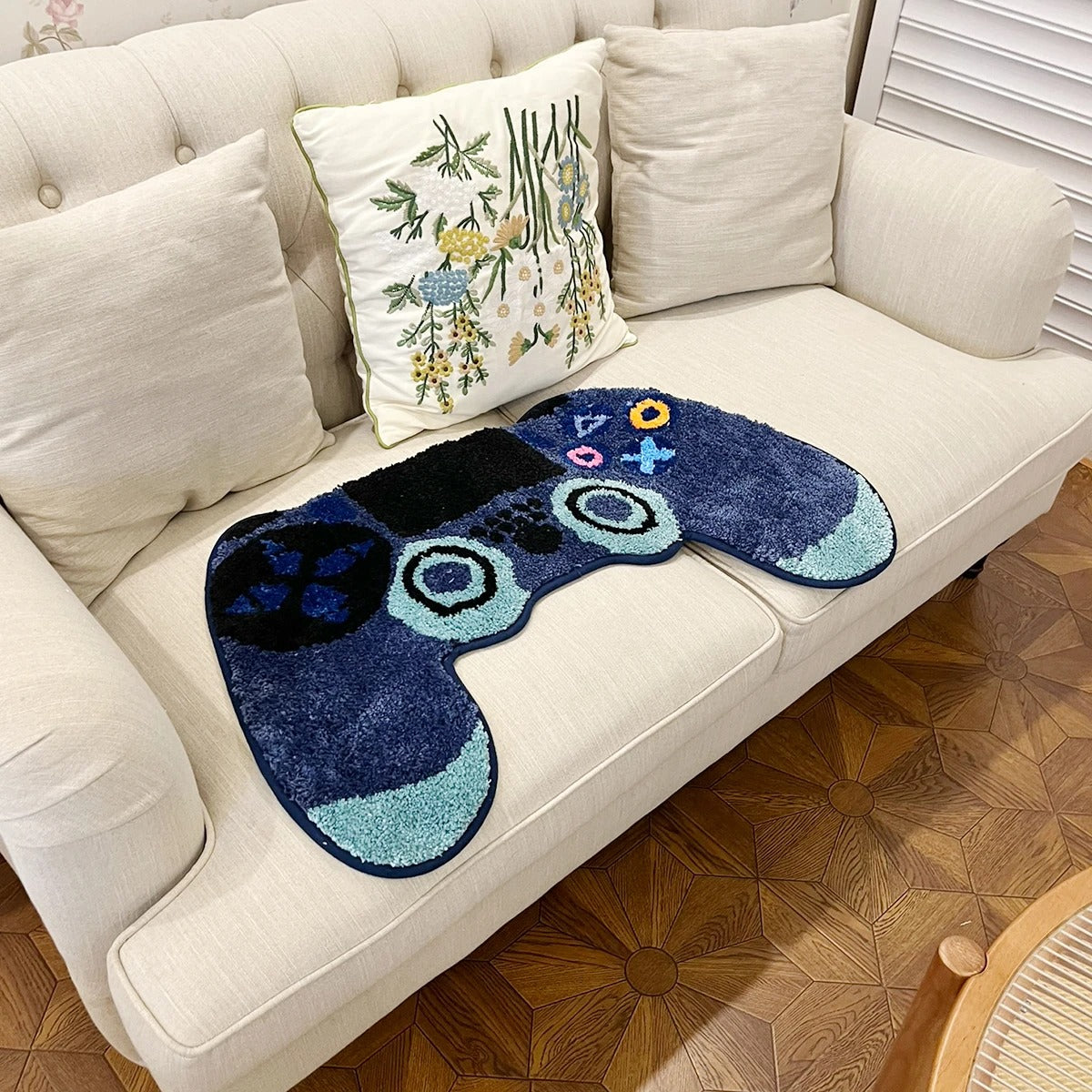 Gaming PlayStation Controller Inspired Tufted Rug