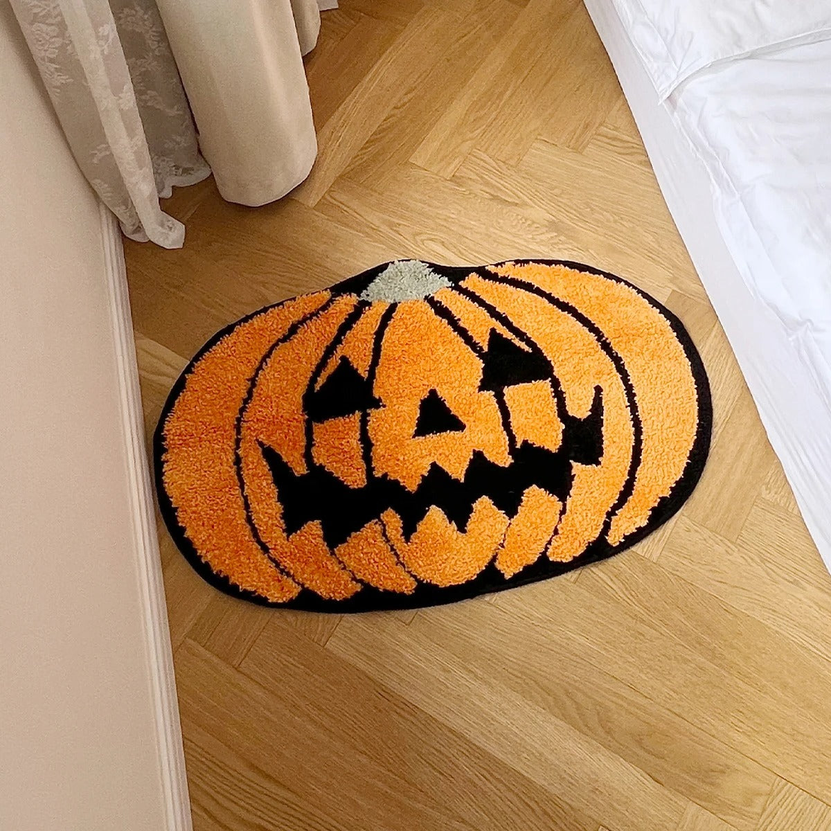 Halloween Orange Pumpkin Tufted Rug