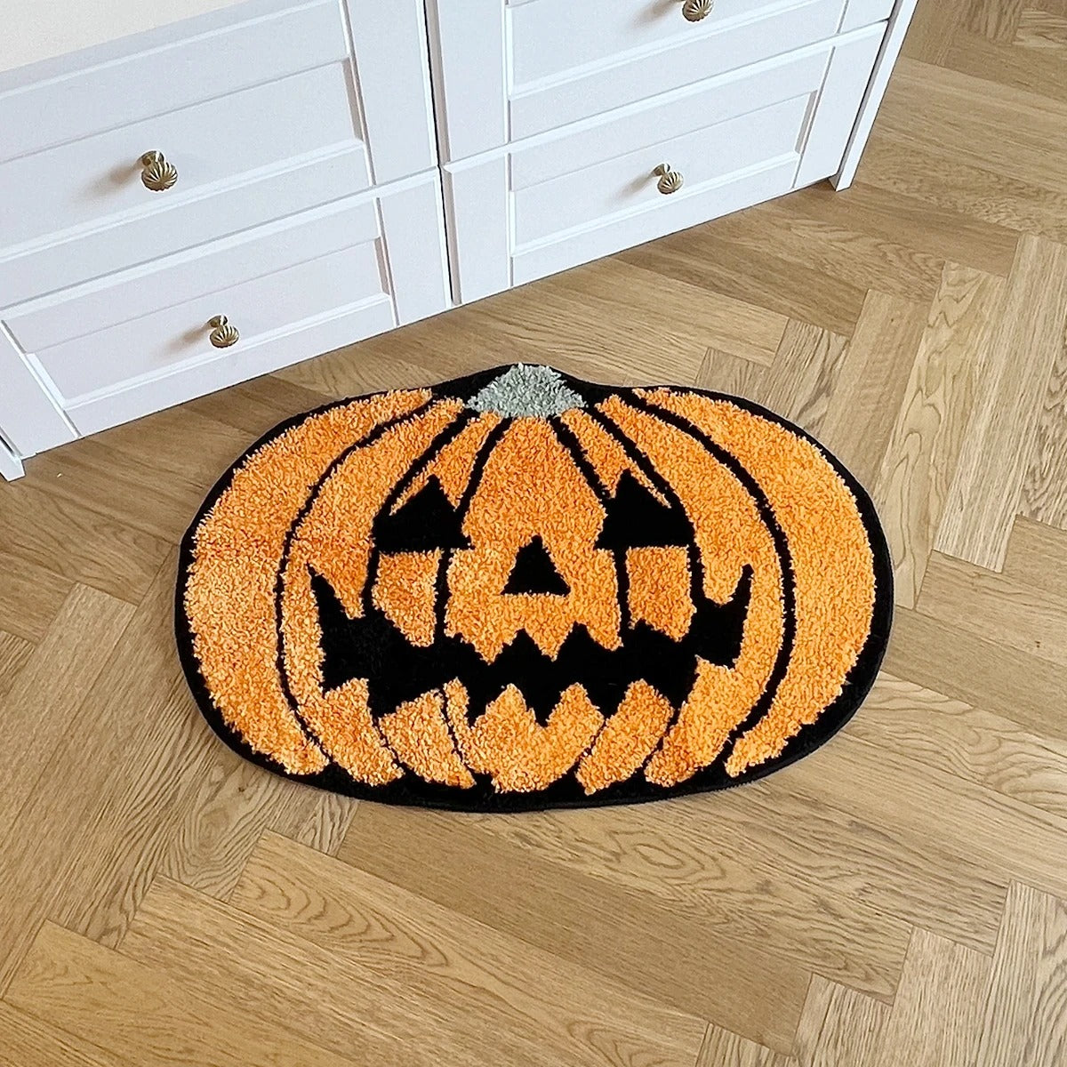 Halloween Orange Pumpkin Tufted Rug