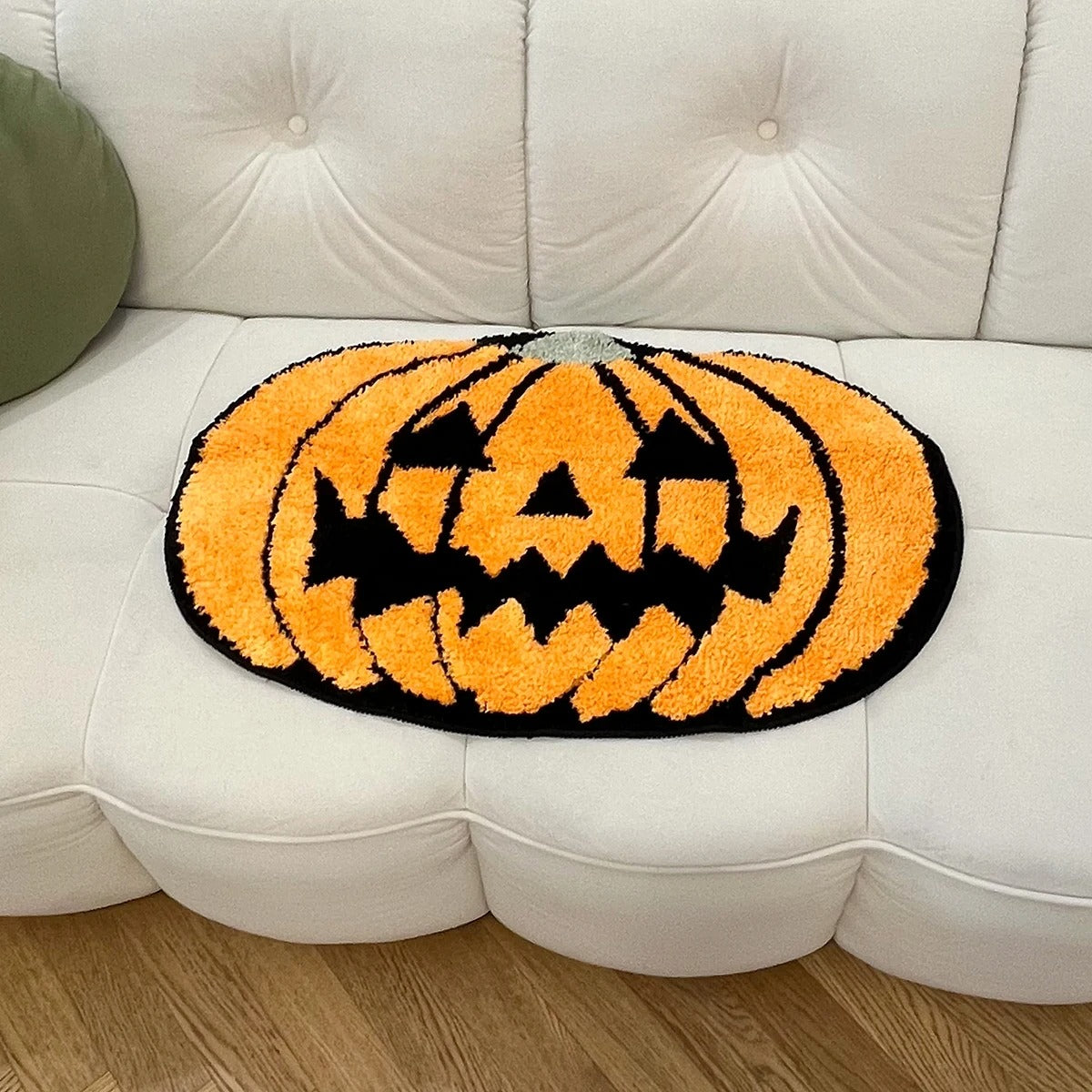 Halloween Orange Pumpkin Tufted Rug