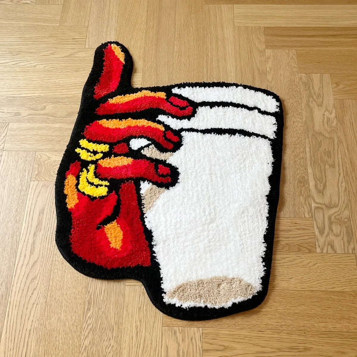 Hip-Hop Rap Hand Holding a Styrofoam Double Cup Tufted Rug