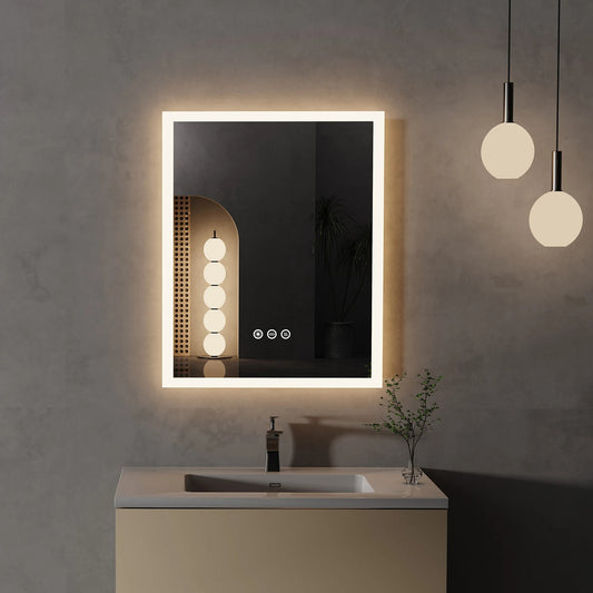 LED Bathroom Mirror 16x20 Inch Wall Mounted Vanity Mirror with Lights, Anti-Fog, Smart Touch Control & Memory Function