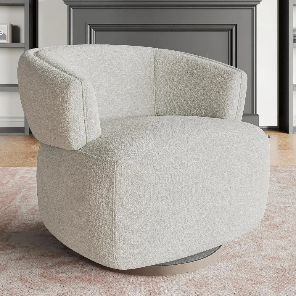 Minimalist Design Velvet Upholstered Barrel Cushioned Assembled Accent Chair