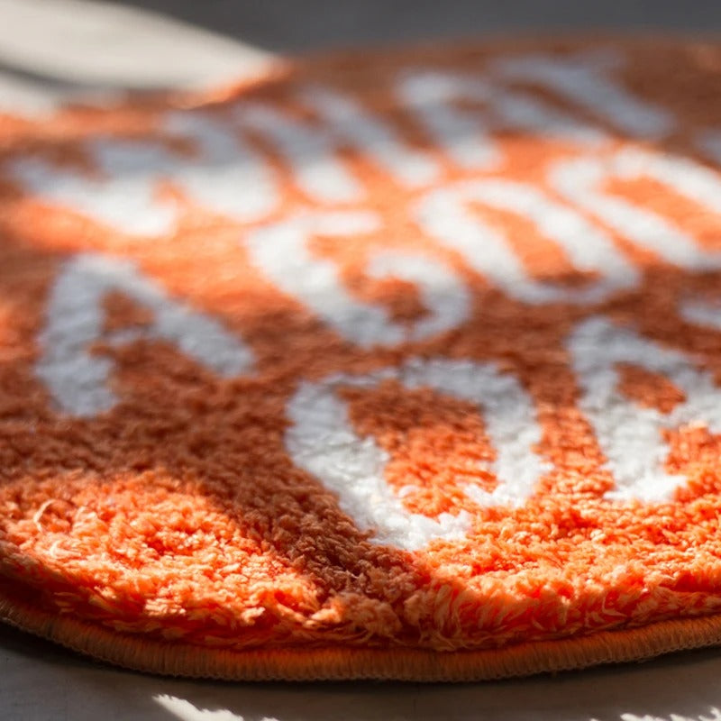 Orange Positivity 'What A Good Day' Tufted Rug