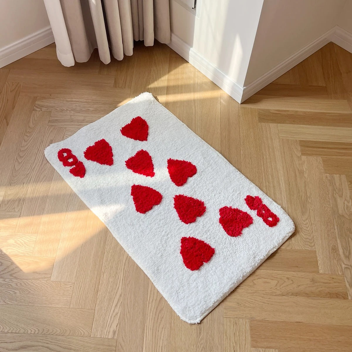 Poker Card '8 of Hearts' Tufted Rug