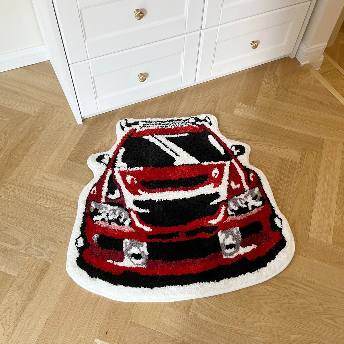 Red Mitsubishi Lancer Evolution Evo IX Car Enthusiast Tufted Rug