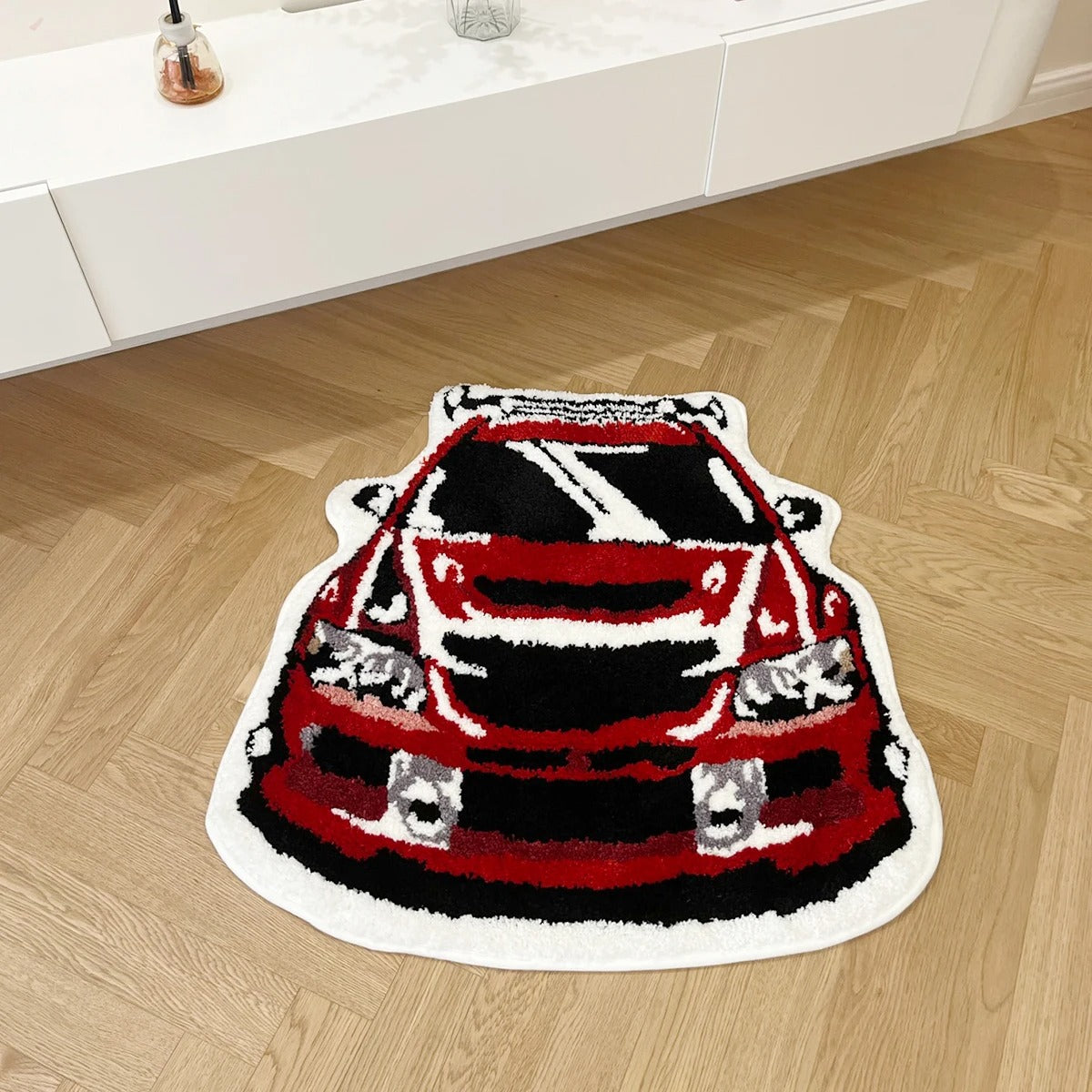 Red Mitsubishi Lancer Evolution Evo IX Car Enthusiast Tufted Rug