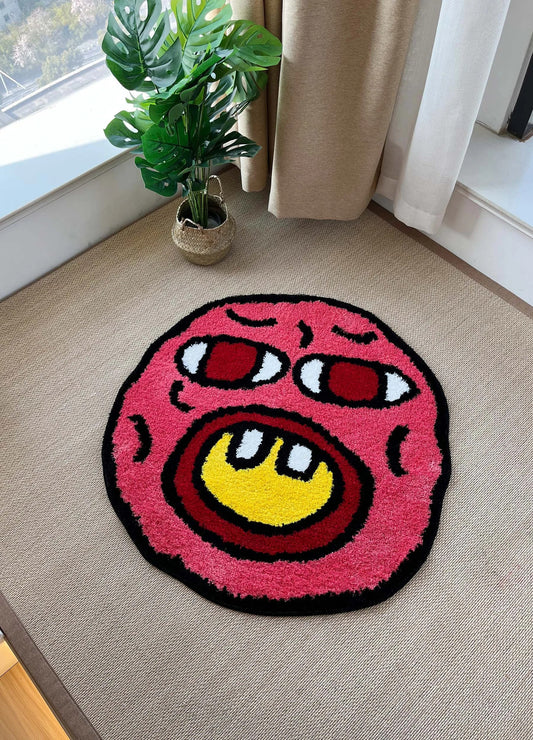 Red Pink 'Tyler The Creator' Inspired Cherry Bomb Tufted Rug