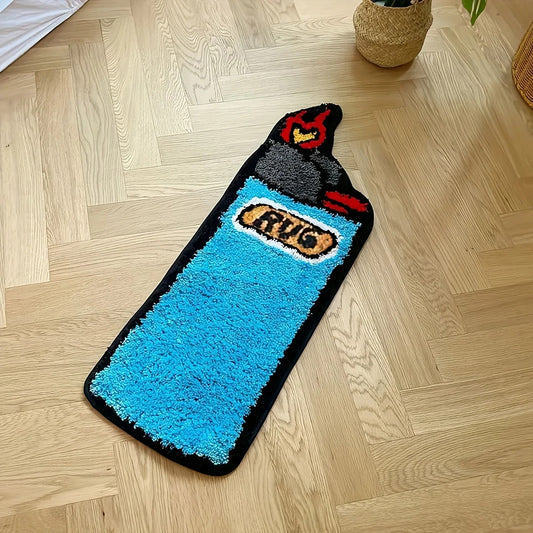 Retro Blue BIC Lighter Tufted Rug