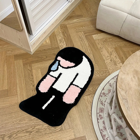 Sad Man Crying Tufted Rug
