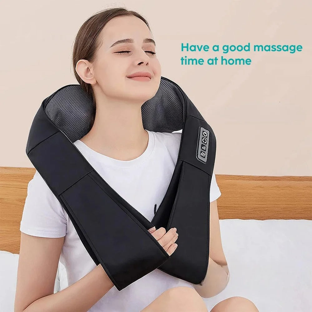 Shiatsu Neck and Shoulder Massager with Heat – Deep Kneading 3D Massage Pillow for Back, Waist, and Leg Pain Relief – Portable Electric Massager for Home, Office, Car