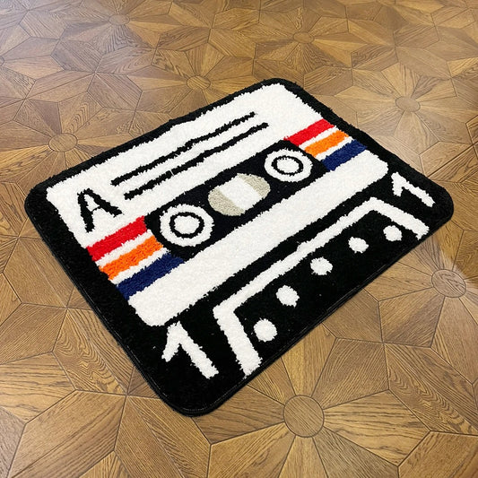 Vintage Retro Cassette Tape Tufted Rug