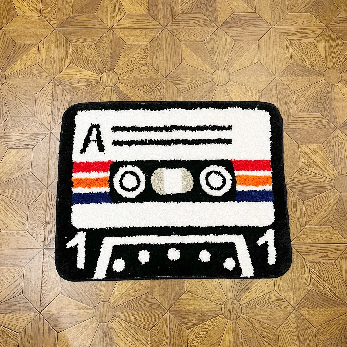 Vintage Retro Cassette Tape Tufted Rug