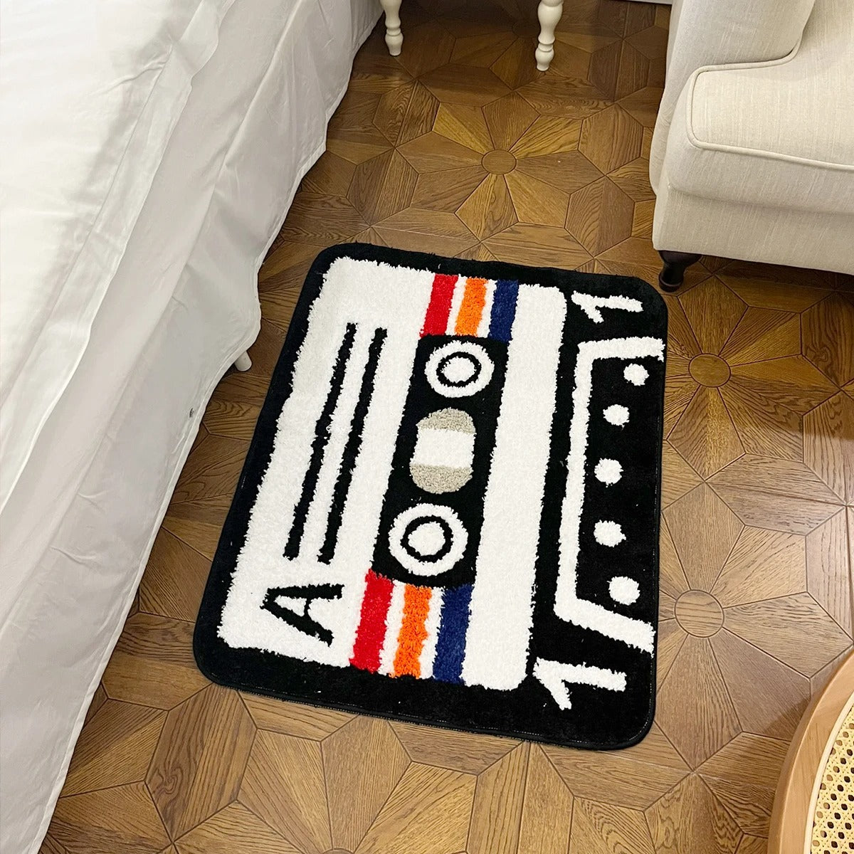 Vintage Retro Cassette Tape Tufted Rug