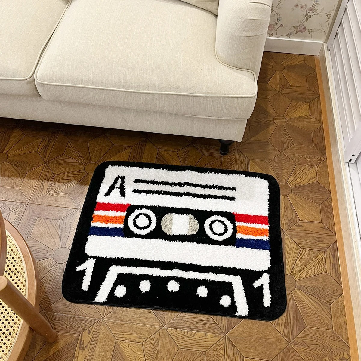 Vintage Retro Cassette Tape Tufted Rug