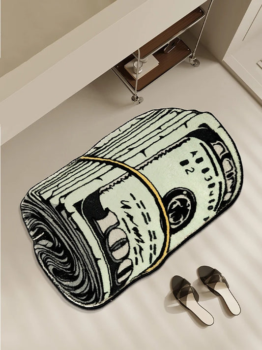 Y2K USD Money Roll Bankroll Tufted Rug